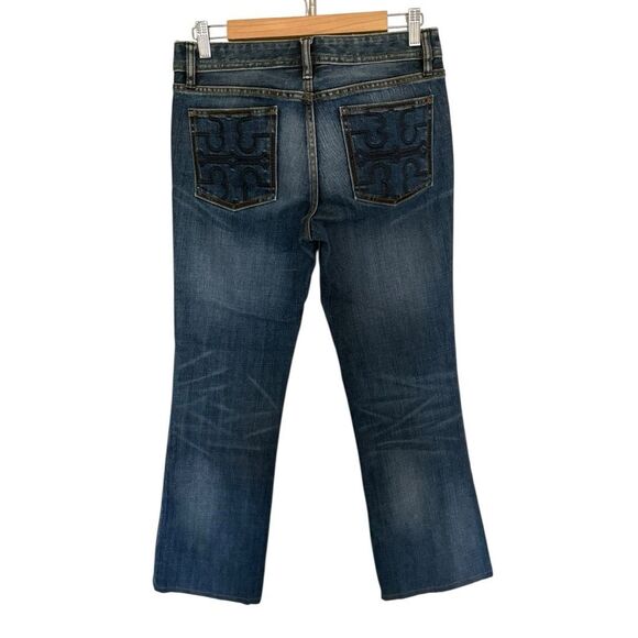 Tory Burch Classic Tory Boot Jean Size 28 Medium Wash - Picture 4 of 7
